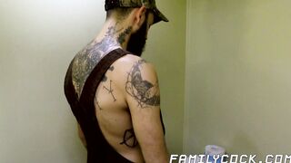 Inked hillbilly barebacks homo delinquent stepson