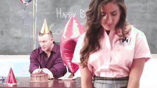 Highschool teen with braces fucked by coach on his birthday