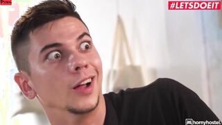 HORNYHOSTEL - (Amy Amor, Tommy Cabrio) - Gigantic Jugs Spanish 19 Yo Fucking With The Receptionist Behind Her Brothers Back