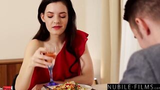 Slender Dark Haired Anie Darling Loves Riding BFs Gigantic Cock -
