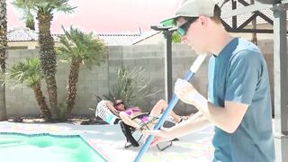 milf sofie marie seduce poolboy for steamy hot sex