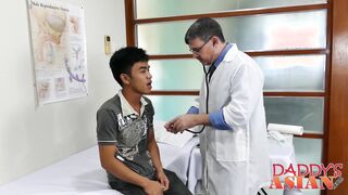 Young Asian barebacked during doctors appointment