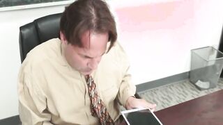 horny brunette miley cole sucks teachers hard dick in class