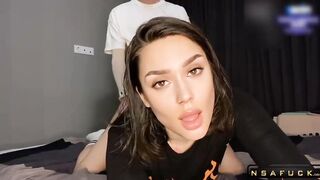 Hot Student gives Blowjob and Rides Cock