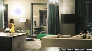 Voluptuous nymphos share a BBC in hot threesome