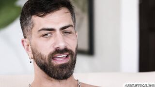 Handsome tattoed guy Adam Ramzi rimjob twink Cristiano