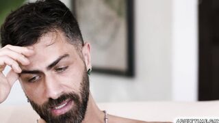 Handsome tattoed guy Adam Ramzi rimjob twink Cristiano