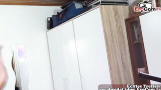 German petite schoolgirl 18 yo fucks with a bodybuilder