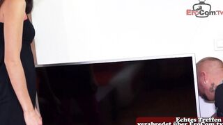 German petite schoolgirl 18 yo fucks with a bodybuilder