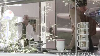 Cute ts redhead Shiri Trap banged and squirted with jizz