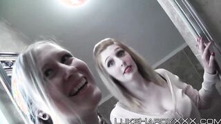Curvy Brit wench nailed rough and cumshot on into FFM 3 way