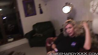 Long ass stepsis rammed and spunked on her adorable face point of view