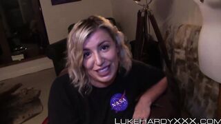 Long ass stepsis rammed and spunked on her adorable face point of view