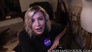Long ass stepsis rammed and spunked on her adorable face point of view