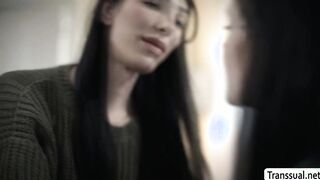 Emo stepdaughter gets her pussy fucked by TS Stepmother