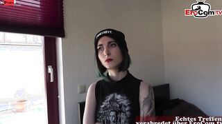 German School Girl with natural jugs fucked for her new flat
