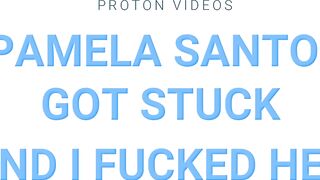 Pamela Santos get stuck under the table and was screwed