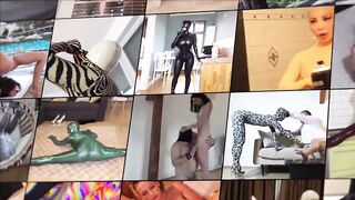 Pornstar Alexa inside flexible exercises inside a zentai catsuit