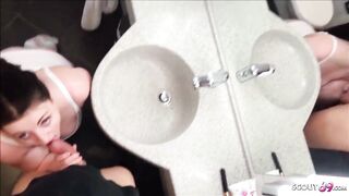 German BBW Step Sister Seduce to Banged! into Restroom by
