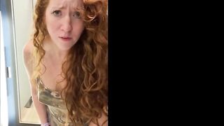 Freaky bimbos masturbates inside changing room outside