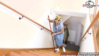 German cleaning Lady MILF seduces bro for missionary