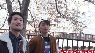 Juicy Japanese twinks butt banging until a cum blast