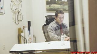 Office fuck for Andrew Miller and Paul Canon