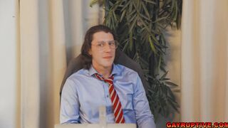 Office fuck for Andrew Miller and Paul Canon