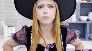 It's Halloween time and Penny Pax is hanging out with her adopted daughter Haley Reed inside their costumes. Haley asks