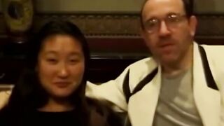 Sensual Asian teen has her ass fucked by two guys on couch