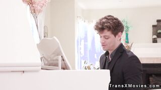 Husband anal fucks sexy shemale wife
