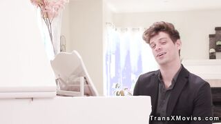 Husband anal fucks sexy shemale wife