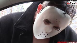 Anal sex in a car with a slim ebony haired