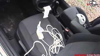 Anal sex in a car with a slim ebony haired
