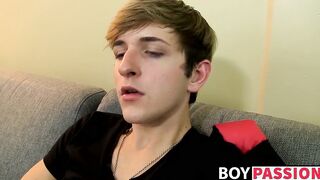 Horny Colby jerks off his cock after returning from school