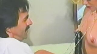 Blonde chick services a hairy dick and waits for cumshot