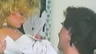 Blonde chick services a hairy dick and waits for cumshot