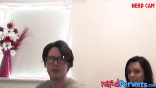 Inked English slut sucks fake producers cock with power