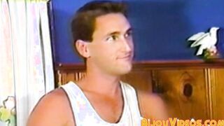 Vintage gay fellatio and jerking off with horny studs
