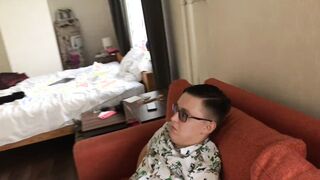 a hot nymphomaniac girl invited a classmate to visit and fucked him at residence - se