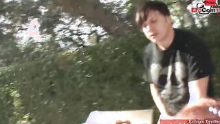 Dark Haired pussy with mouth with small hooters seduced for sex with a