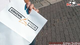 German blonde tattoo fitness skank picked up on street