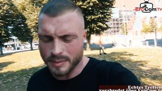 German blonde tattoo fitness skank picked up on street