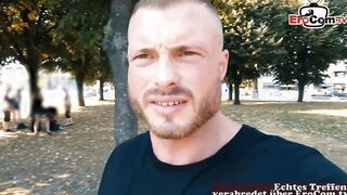 German blonde tattoo fitness skank picked up on street