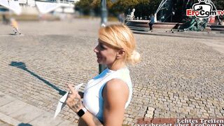 German blonde tattoo fitness skank picked up on street