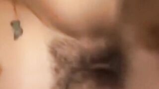 Busty amateur lady rides a cock and receives creampie