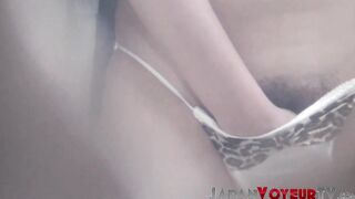 Hidden cam footage of Japanese babe jerking off
