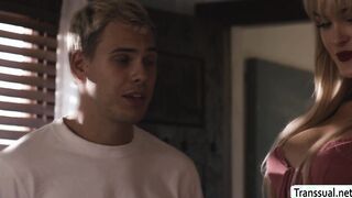 Beautiful TS Tori Easton gets analed by boyfriends bff