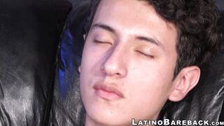 Young white twink bends Latino dude over and fucks him hard