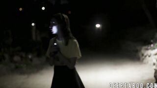 Petite cutie stretched and fed with cum by hung stepdaddy